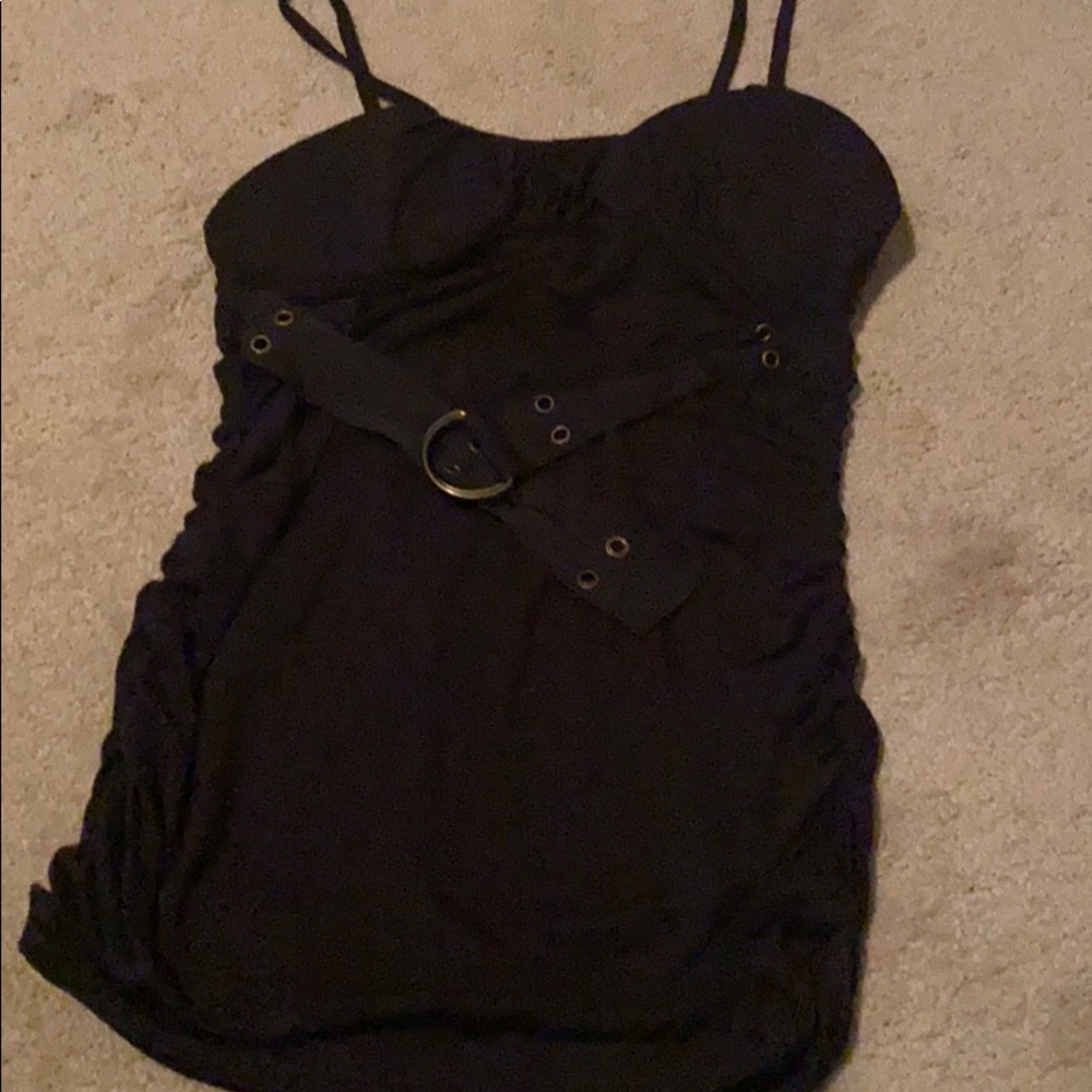 Black tank top with belt Sz lg